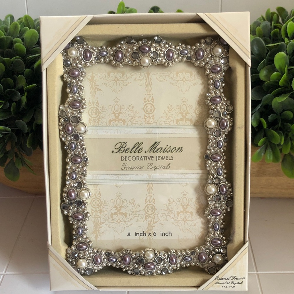 Belle Maison Decorative Jewel Photo Frame with Genuine Crystals